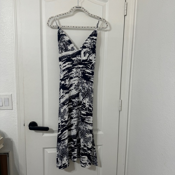 Reformation Dove Dress Naked Lunch Navy Blue Midi Dress Size 2 - Picture 3 of 8